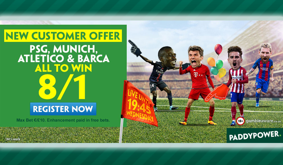 Todays Enhanced Offer - Champions League Quadruple