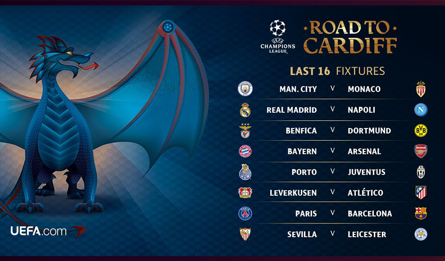 Champions League Draw Last 16 (2016-17)