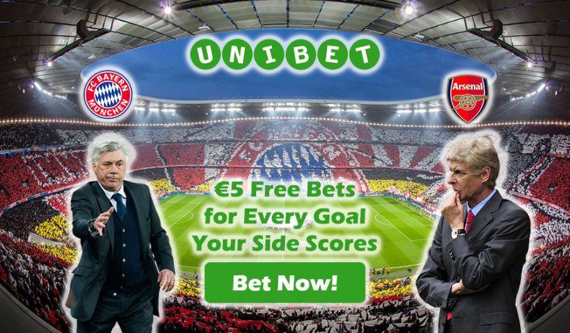Champions League Free Bets - Bayern Munich v Arsenal (Unibet Sports)
