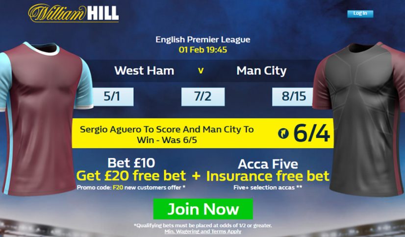 Todays Enhanced Odds - William Hill Premier League Round 23